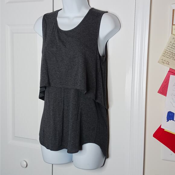 Theory Gray Layered Sleeveless Tank Top - Picture 5 of 12